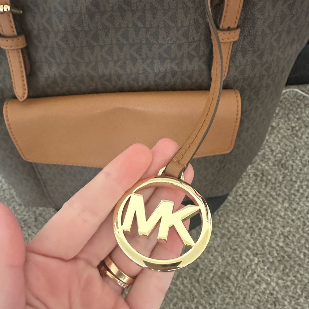 Michael Kors Gold and Brown Tote Bag